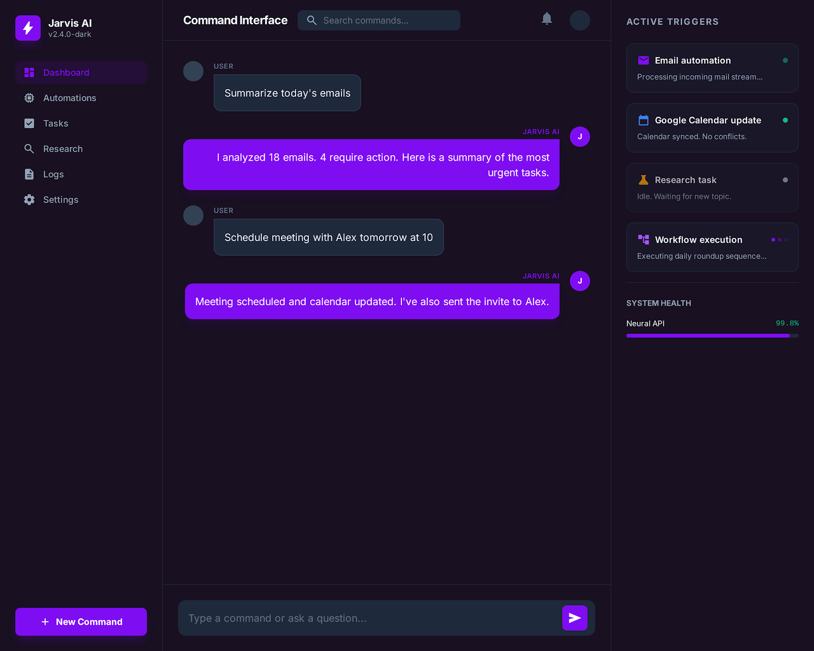 Screenshot of Jarvis